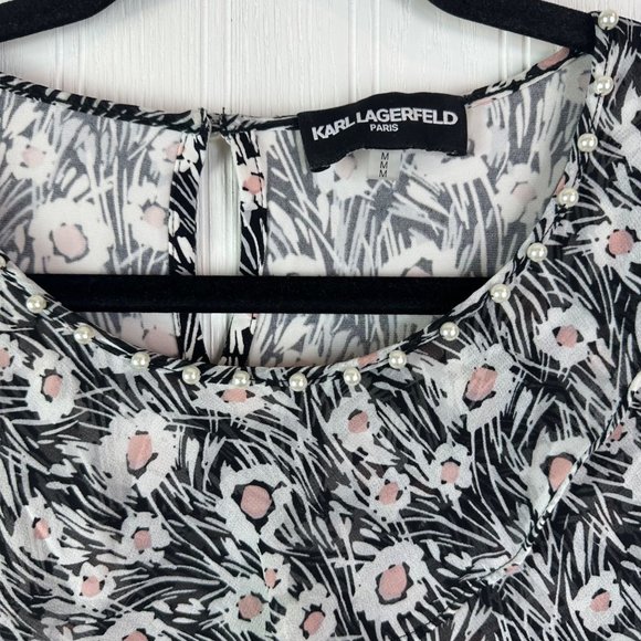 Karl Lagerfeld Paris short sleeve blouse size Medium - Picture 4 of 6